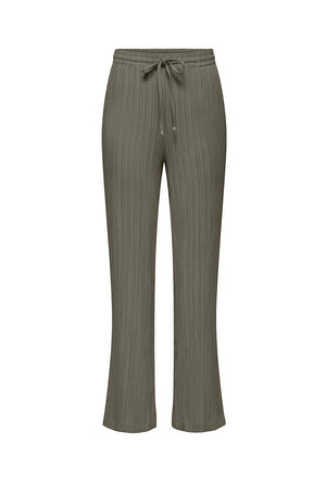 Front image of the Munich mw wide crinkle pants in olive, by brand Only