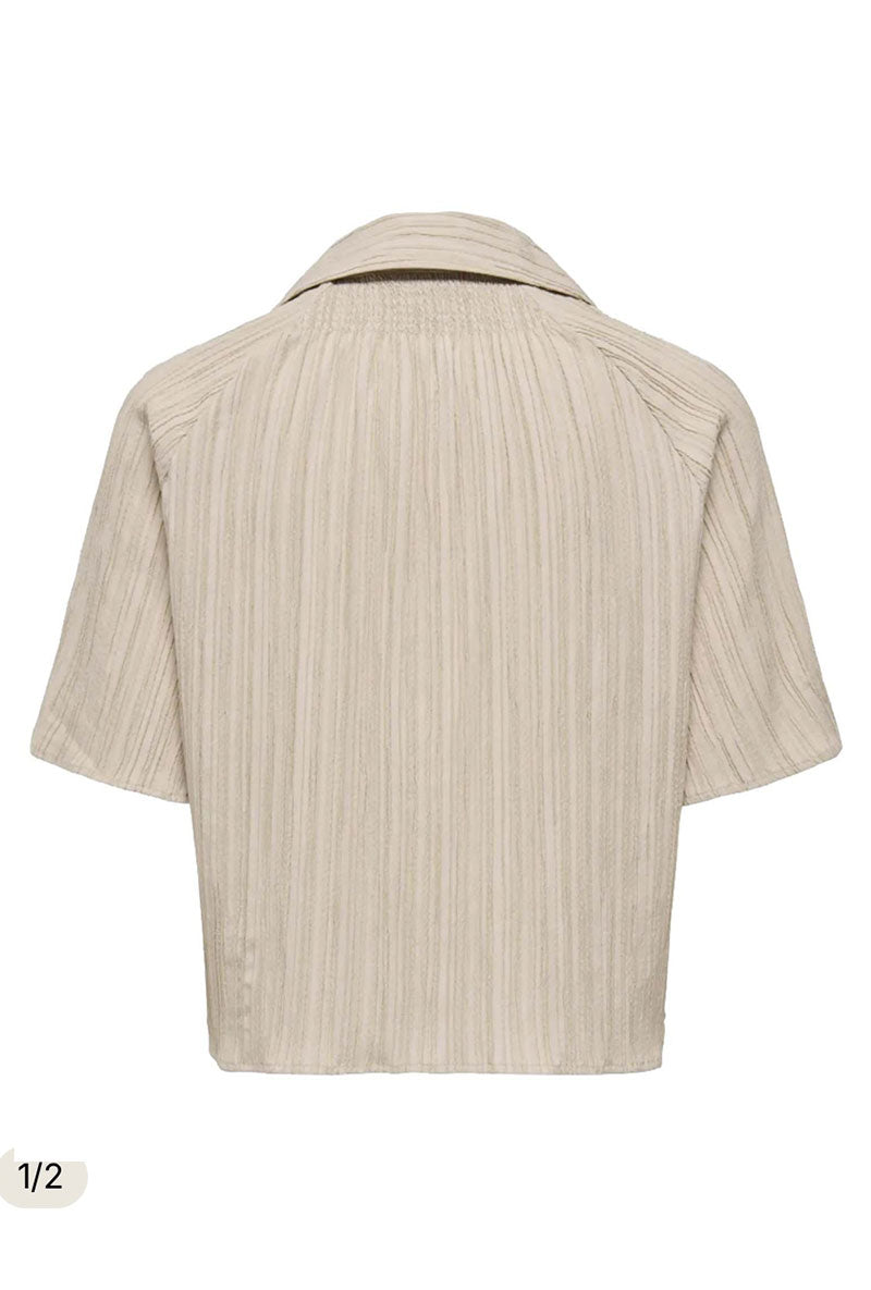 Back image of Munich ss crinkle shirt in stone, by brand Only