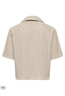 Back image of the Munich ss crinkle shirt in stone, by brand Only