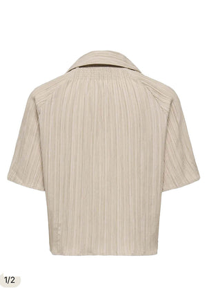 Back image of the Munich ss crinkle shirt in stone, by brand Only