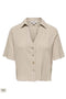 Front image of Munich ss crinkle shirt in stone, by brand Only