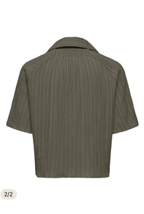 Back image of the Munich ss crinkle shirt in olive, by brand Only