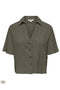 Front image of Munich ss crinkle shirt in olive, by brand Only