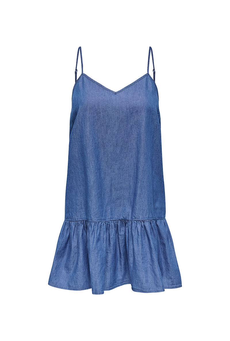 Front image of Only nova azure dress in denim, by brand Only