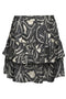 Back image of the Nova life short ruffle skirt in beige, by brand Only