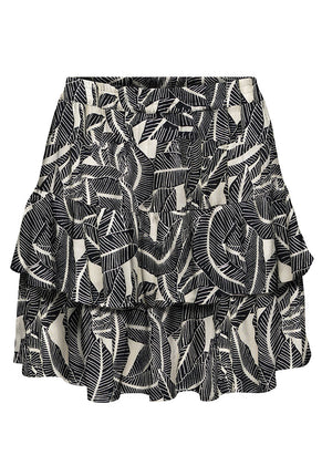Front image of Nova life short ruffle skirt in beige, by brand Only