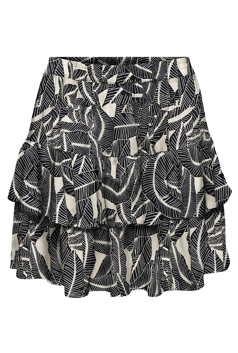 Front image of Nova life short ruffle skirt in beige, by brand Only