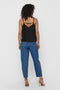 Back image of a model wearing the Nova life viscose paris singlet in black, by brand Only