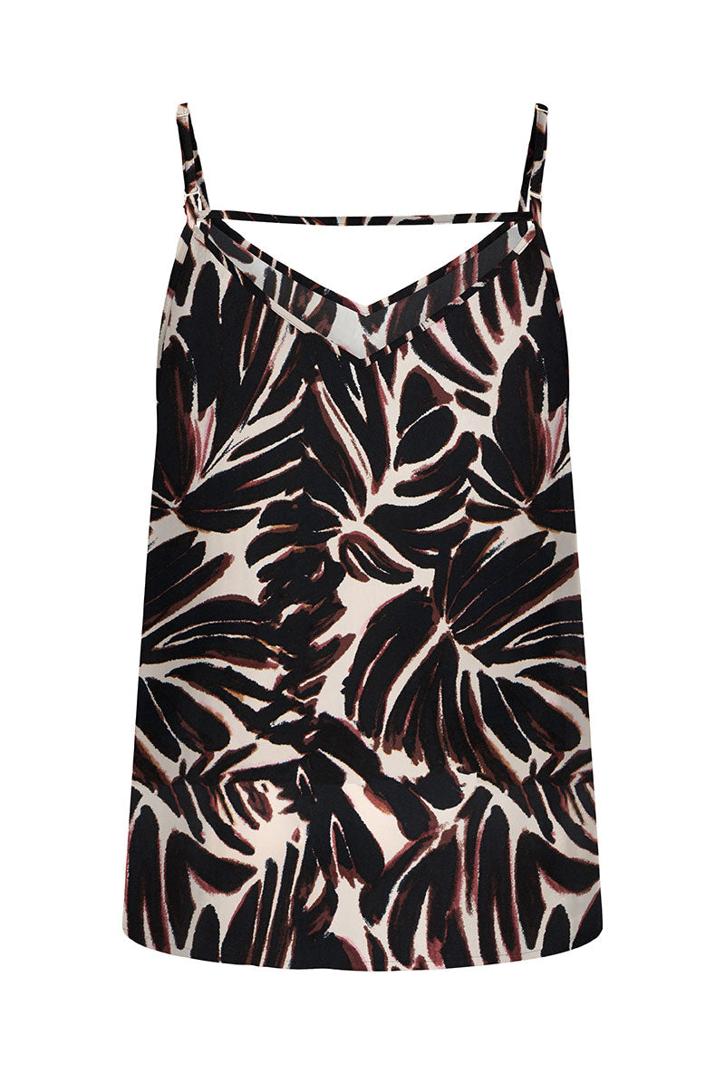Front image of Nova life viscose paris singlet in black/white, by brand Only
