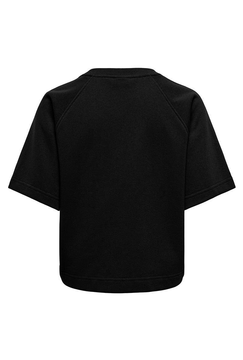 Back image of Ofelia ss raglan sweatshirt in black, by brand Only