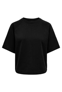 Front image of the Ofelia ss raglan sweatshirt in black, by brand Only