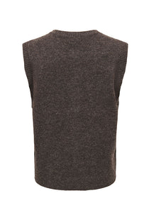 Back image of the Olivia sl button vest in brown, by brand Only