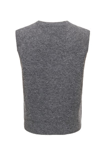 Back image of the Olivia sl button vest in grey, by brand Only