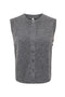 Front image of Olivia sl button vest in grey, by brand Only