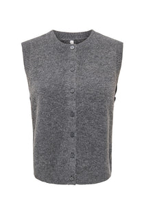 Front image of the Olivia sl button vest in grey, by brand Only