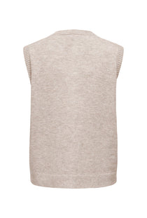 Back image of the Olivia sl button vest in stone, by brand Only