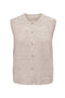 Front image of Olivia sl button vest in stone, by brand Only