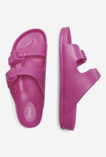 Front and sole image of the Cristy sandal in pink, by brand Only