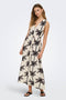Front image of a model wearing the Palima sl long belt dress in beige, by brand Only