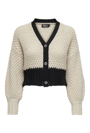 ONLY ROSE LS V-NECK DETAIL CARDI