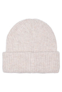 Back image of the Sara knit letter beanie in beige, by brand Only