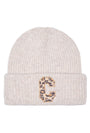 Image of SARA KNIT LETTER BEANIE in beige, by brand ONLY
