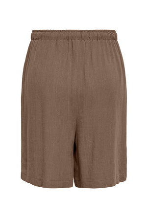 Back image of the Siesta mw linen shorts in brown, by brand Only