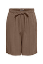 Image of SIESTA MW LINEN SHORTS in brown, by brand ONLY