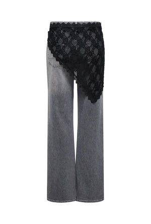 Back image of the Sof lace scarf in black, by brand Only