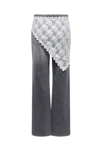 Back image of the Sof lace scarf in white, by brand Only