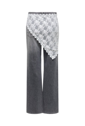 Back image of the Sof lace scarf in white, by brand Only