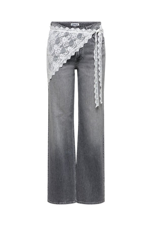 Front image of the Sof lace scarf in white, by brand Only