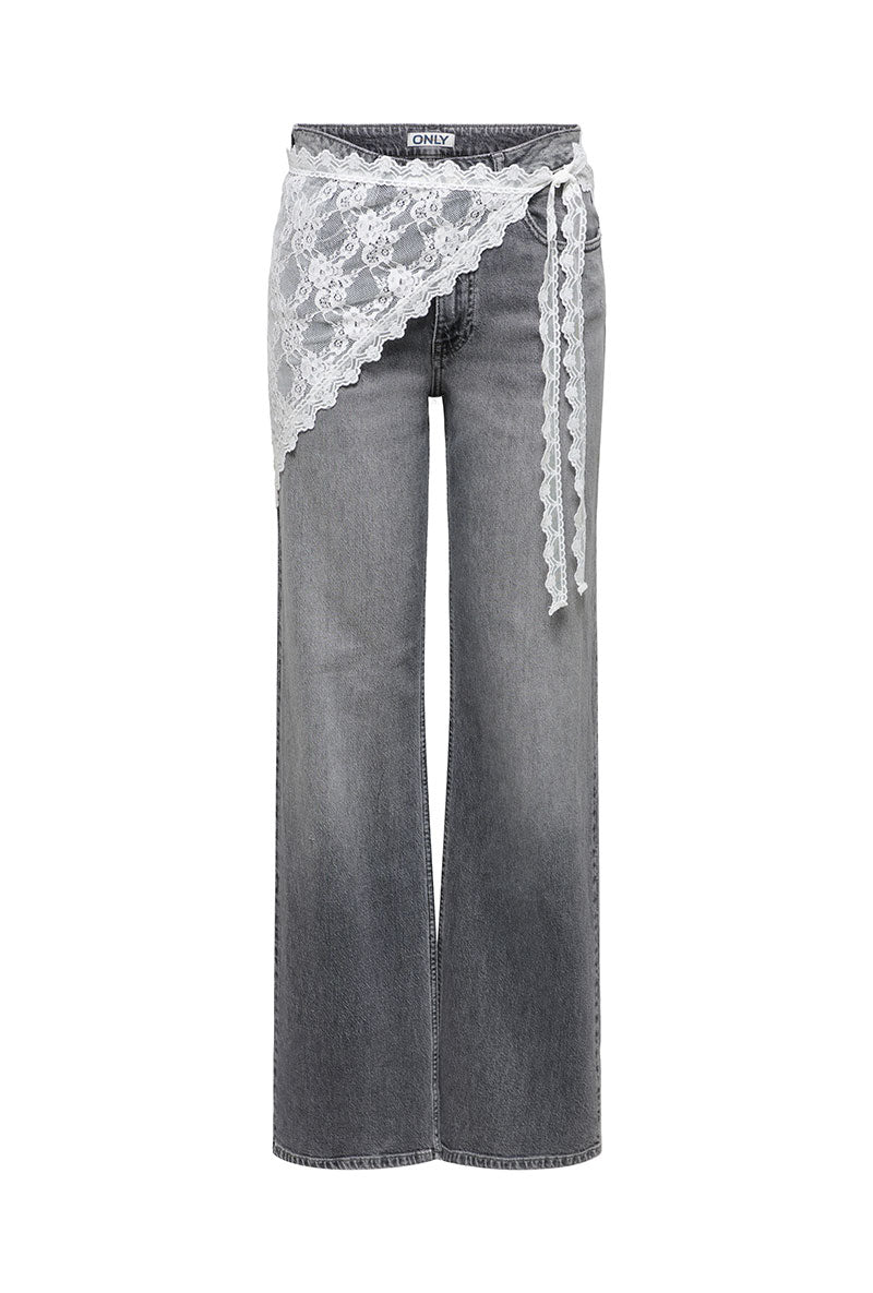Front image of Sof lace scarf in white, by brand Only