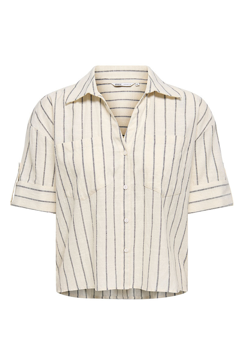 Front image of Tizana stripe s/s shirt in stripe, by brand Only