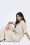 Front image of a model wearing the Tizana stripe s/s shirt in stripe, by brand Only