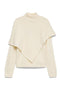 Front image of the Camila ls cape higneck pullover in cream, by brand Vero moda