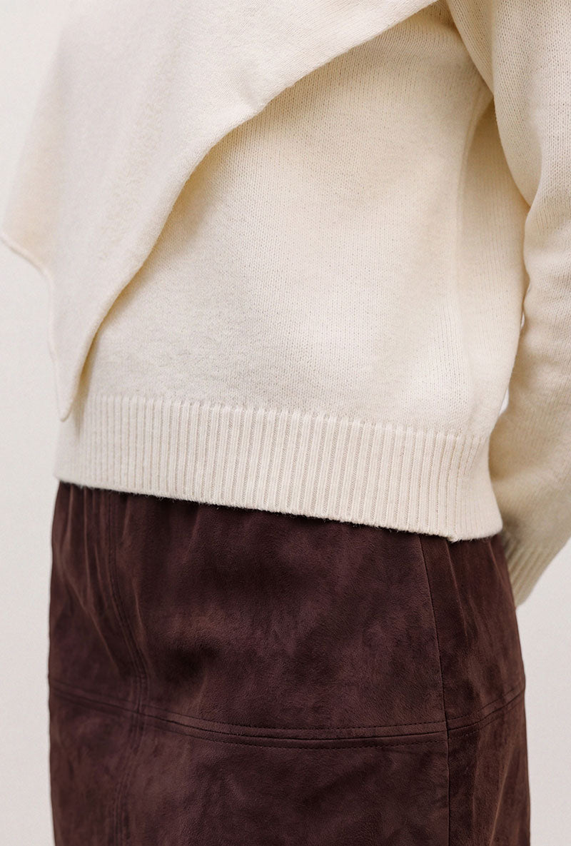 Detail image of Camila ls cape higneck pullover in cream, by brand Vero moda