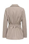 Back image of the Vilda short wrap coat in light brown, by brand Only