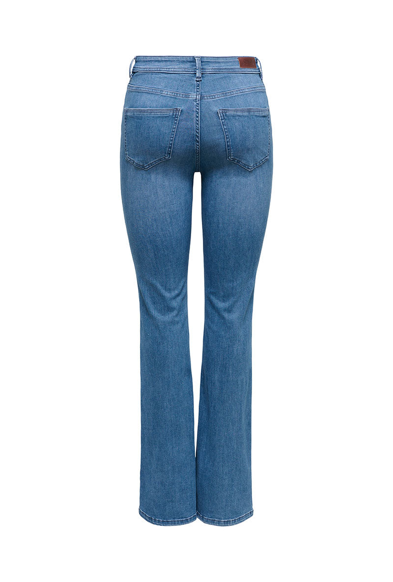 Back image of Wauw hw flared jeans in denim, by brand Only