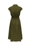 Back image of the Willy cap sleeve midi dress in olive, by brand Jacqueline de yong