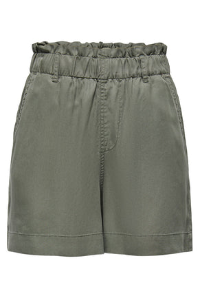 Front image of Zanzi life shorts in olive, by brand Only