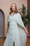 Front image of a model wearing the Lailah maxi dress in sage, by brand Tfnc