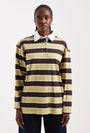 Image of BIBS LS STRIPE POLO TOP in green, by brand TOP SHOP