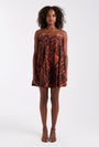 Image of CALLA BANDEAU MINI DRESS in rust, by brand TOP SHOP