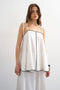 Front image of a model wearing Caro cami top in off white, by brand Top shop