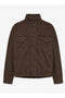 Front image of the Freya denim jacket in brown, by brand Top shop