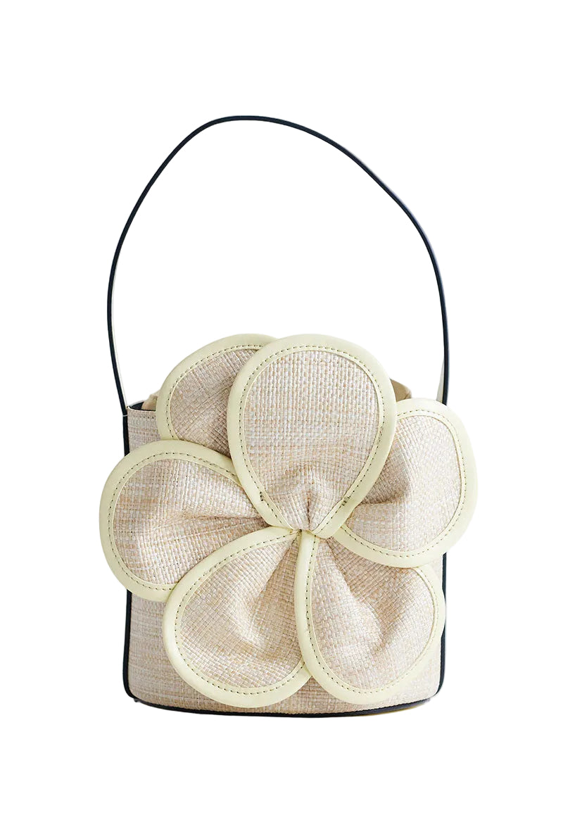 Front image of Gino flower grab bag in yellow, by brand Top shop