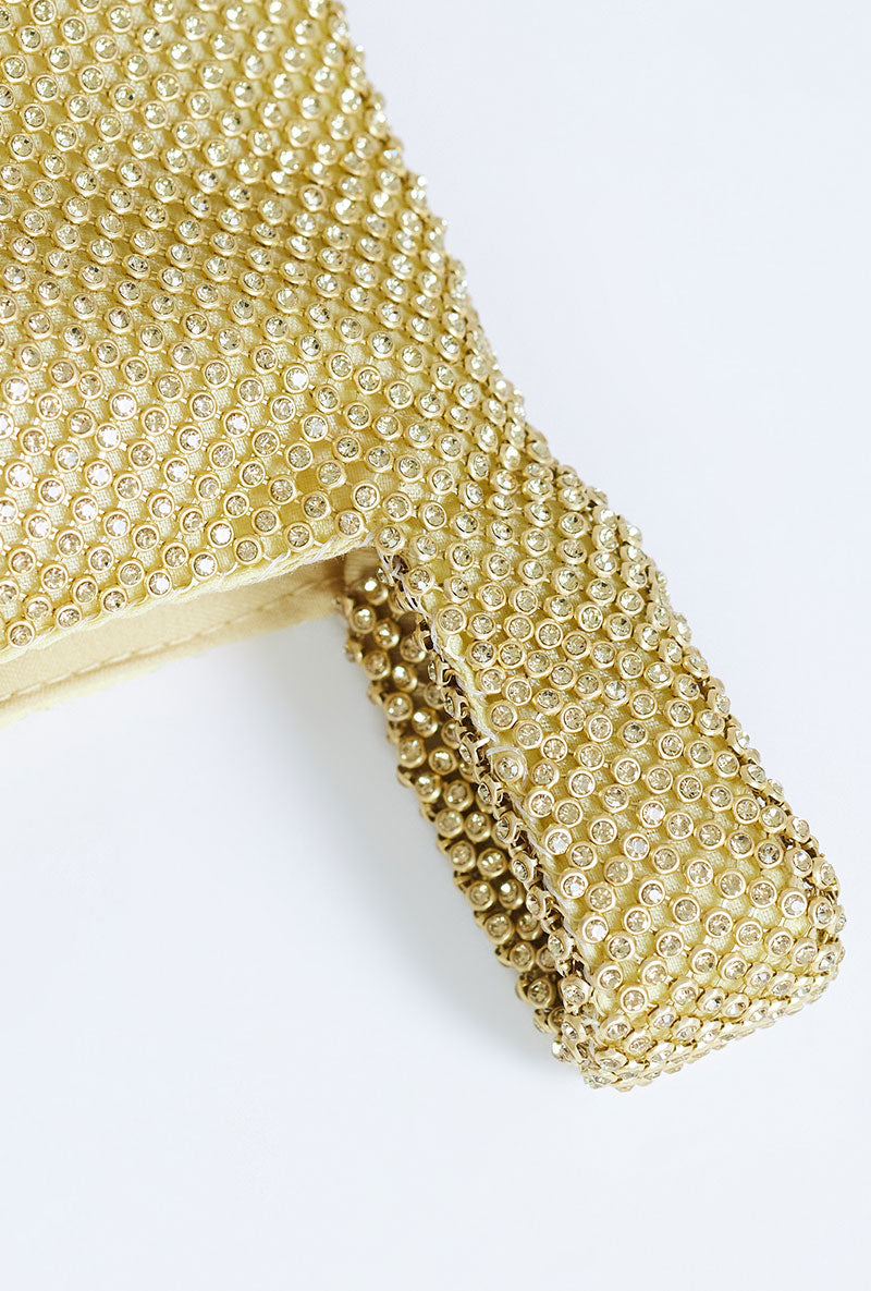 Detail image of Gwyn embellished grab bag in gold, by brand Top shop