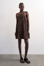 Image of MIA TRAPEZE MINI DRESS in chocolate, by brand TOP SHOP