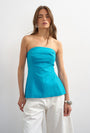 Image of ROSA TAILORED BANDEAU in blue, by brand TOP SHOP